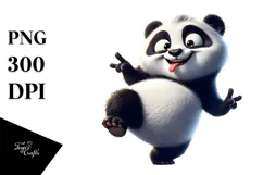 Goofy Cartoon Panda PNG Product Image 1