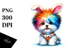 Havanese Bunny Watercolor, PNG Product Image 1