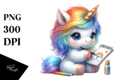 Cute Baby Unicorn Clipart Product Image 1