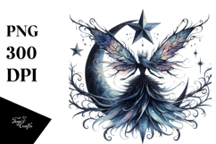 Gothic Fairy on a Star, PNG Product Image 1