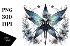 Gothic Fairy on a Star, PNG Product Image 1