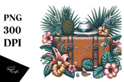 Vintage Suitcase, T-Shirt Vector PNG Product Image 1