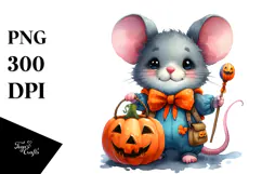 Baby Mouse Halloween Pumpkin | Clipart Product Image 1