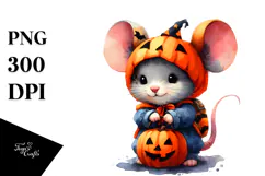 Baby Mouse Halloween Pumpkin | Clipart Product Image 1