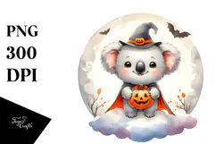 Cute Baby Koala on Cloud for Halloween PNG Product Image 1
