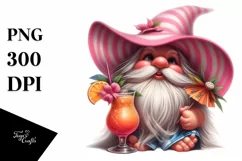 Digital Painting Pastel Gnome with Beachwear Cocktail | Product Image 1