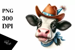 Cow Sublimation Clipart Cow Portrait Product Image 3