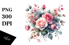 Colorful Pink Roses, Transparent PNG Product Image 1
