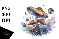 Magical Celestial Mushroom | Clipart Product Image 1