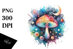 Colorful Watercolor Mushroom Splash | Sublimation Clipart Product Image 3