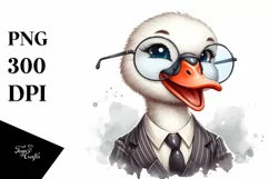 Funny Cute Swan Portrait Retro Clipart Product Image 3