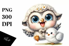 Funny Baby Owl Lamb | Clipart Product Image 3
