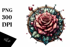 Detailed Metalic Rose Sticker | Clipart Product Image 3