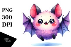 Funny Vibrant Watercolor Cute Bat Product Image 3