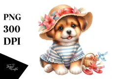 Cute Beach Puppy, High Details PNG Product Image 1