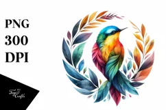 Vibrant Watercolor Bird, Transparent PNG Product Image 1