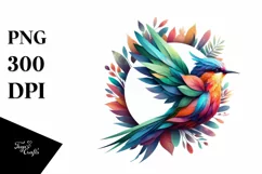 Vibrant Watercolor Bird, Transparent PNG Product Image 3