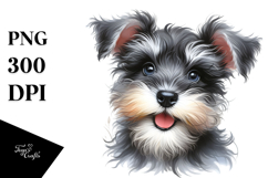 Baby Miniature Schnauzer Watercolor PNG Product Image 1