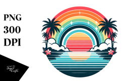 Tropical Rainbow Sunset PNG Product Image 1