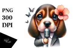 Baby Bloodhound Pop Singer Watercolor Splash Product Image 1