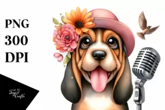 Baby Bloodhound Pop Singer Watercolor Splash Product Image 1