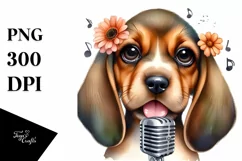 Baby Bloodhound Pop Singer Watercolor Splash Product Image 1