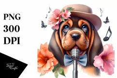 Baby Bloodhound Pop Singer Watercolor Splash Product Image 3