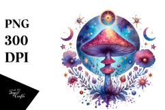 Magical Celestial Mushroom Tarot PNG Product Image 1