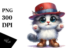 Cat with Hat and Shoes | Clipart Product Image 1