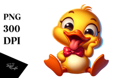 Joyful Duck with Bow Tie PNG Product Image 1