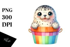 Smiling Baby Spotted Seal White Background Product Image 3