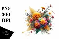 Colorful Abstract Bouquet with Gold Foil | Sublimation | Product Image 1