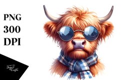 Cow Sublimation Clipart Highland Cow Portrait Product Image 3