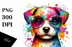 Colorful Puppy Watercolor Product Image 1