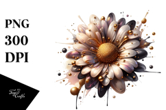 Abstract Glossy Daisy Watercolor Clipart Product Image 1