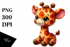 Vibrant Giraffe Watercolor | Sublimation | Clipart Product Image 3