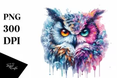 Quirky Owl Made of Ice, Bold PNG Product Image 3