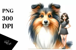 Shetland Sheepdog Big Eyes Watercolor Splash Product Image 3