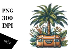 Vintage Tropical Tree Suitcase, 20 oz Tumbler Product Image 1