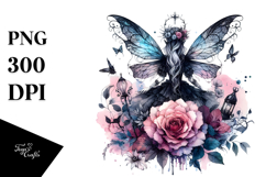 Gothic Fairy on a Flower, PNG Product Image 1