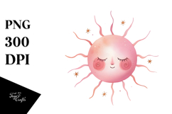 Whimsical Pinkish Sun PNG Product Image 1