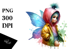 Cute Baby Fairy Playing, Vibrant Drawing PNG Product Image 1