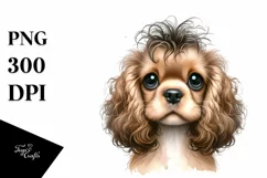 Funny Baby Cocker Spaniel Watercolor Clipart Product Image 3
