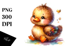 Vibrant Sewed Smiling Cute Duck | Sublimation | Clipart Product Image 1