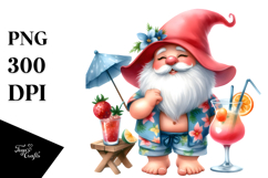 Gnome Drinking a Cocktail, Transparent PNG Product Image 1