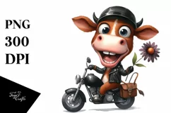 Excited Brown Cow Skinny Body | Clipart Product Image 3