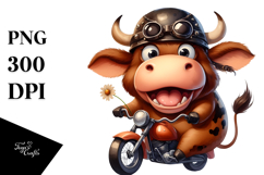 Funny Cow Biker Sublimation Graphic Product Image 1