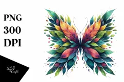 Vibrant Watercolor Butterfly, Transparent PNG Product Image 3