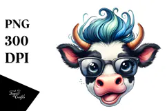 Enthusiastic Highland Cow PNG Product Image 1
