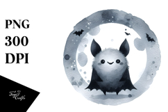 Funny Bat Watercolor Image, PNG Product Image 1